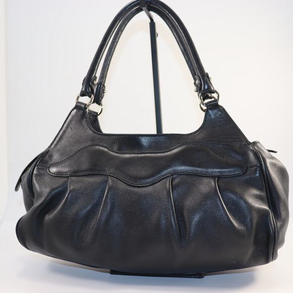 Salvatore Ferragamo Black Leather Shoulder Bag Gancini Logo - Picture 2 of 8